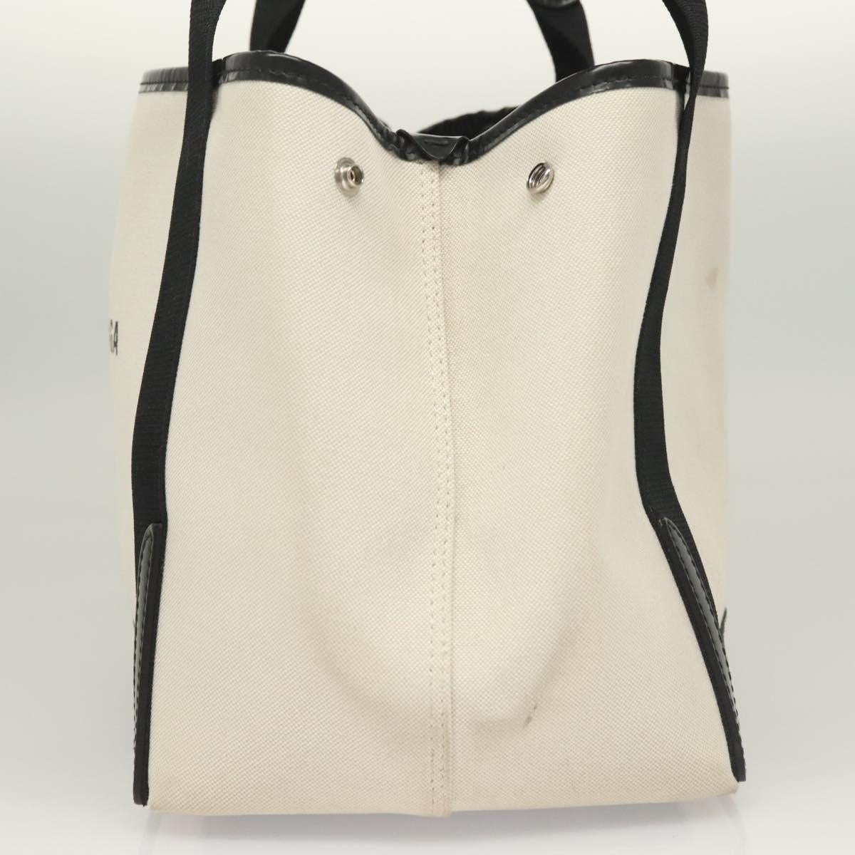 BALENCIAGA Cabas S Tote Bag Canvas White 339933 Auth mr1425