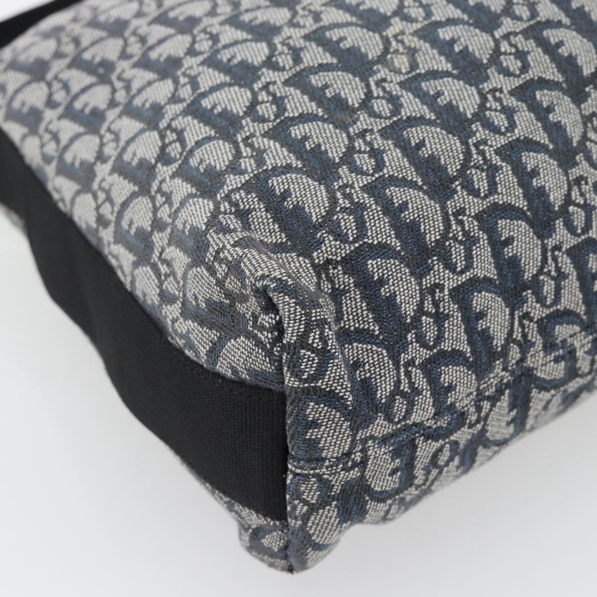 Christian Dior Trotter Canvas Shoulder Bag Navy Silver Auth mr1433