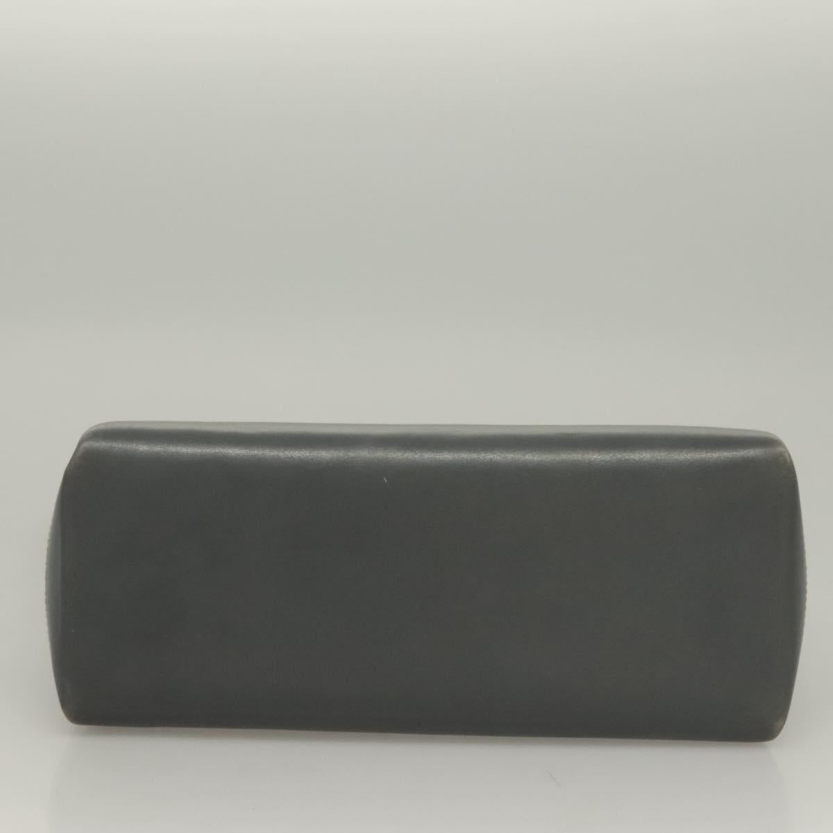 GUCCI Hand Bag Leather Gray Silver Auth mr1461