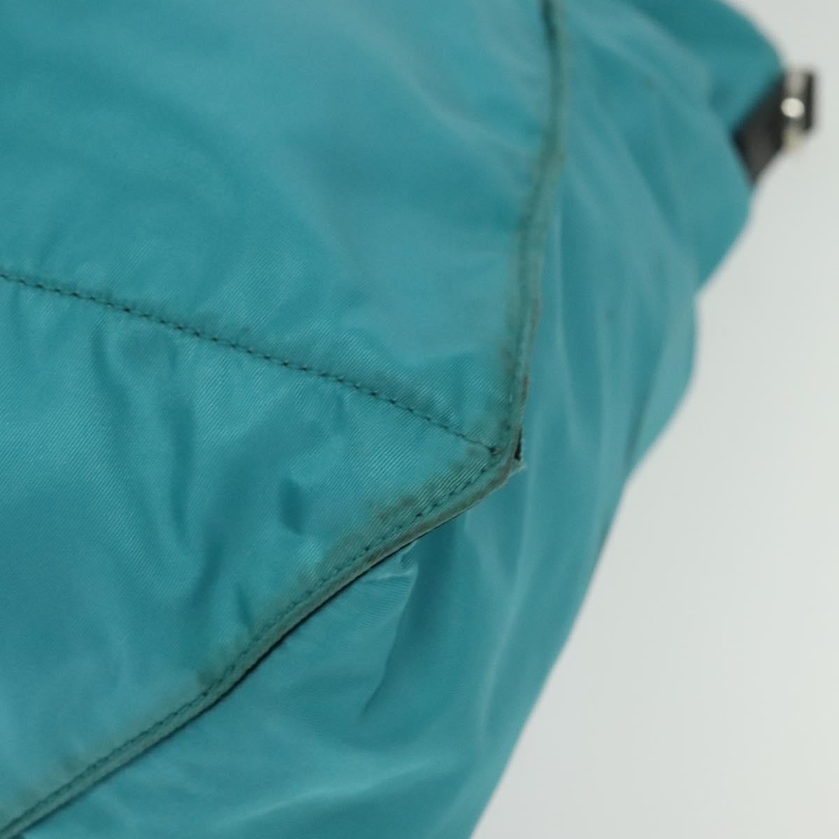 PRADA Tote Bag Nylon Blue Silver Auth mr1463