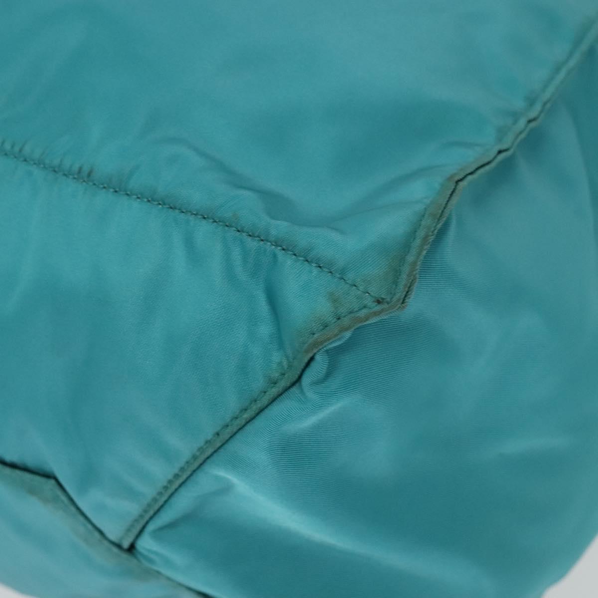 PRADA Tote Bag Nylon Blue Silver Auth mr1463