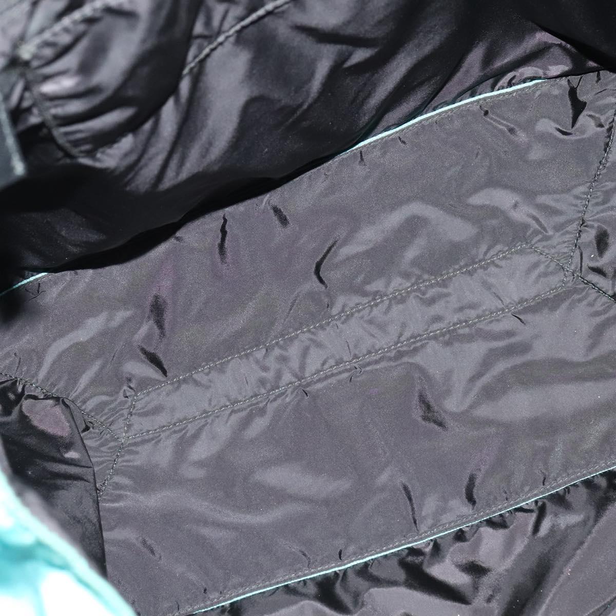 PRADA Tote Bag Nylon Blue Silver Auth mr1463