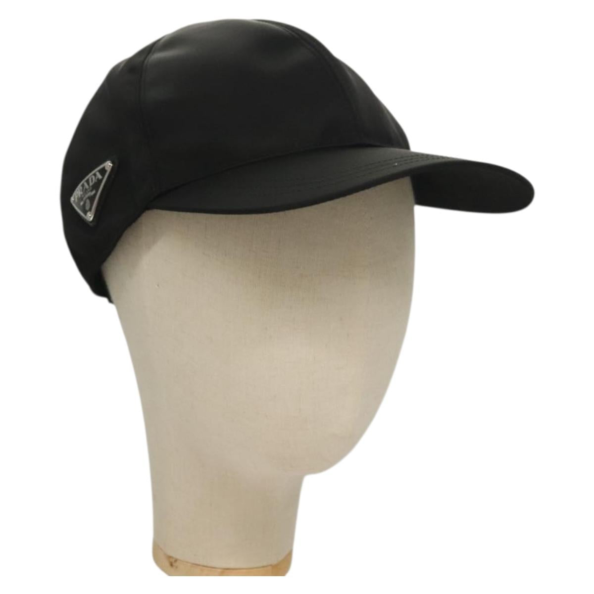 PRADA Cap Nylon M Black Auth mr1473