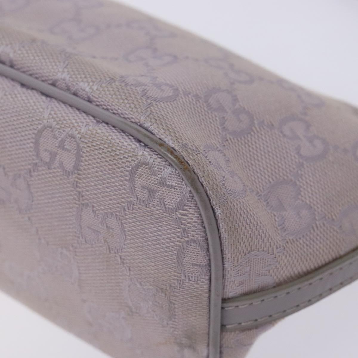 GUCCI GG Canvas Accessory Pouch Purple Silver 7198 Auth mr1477