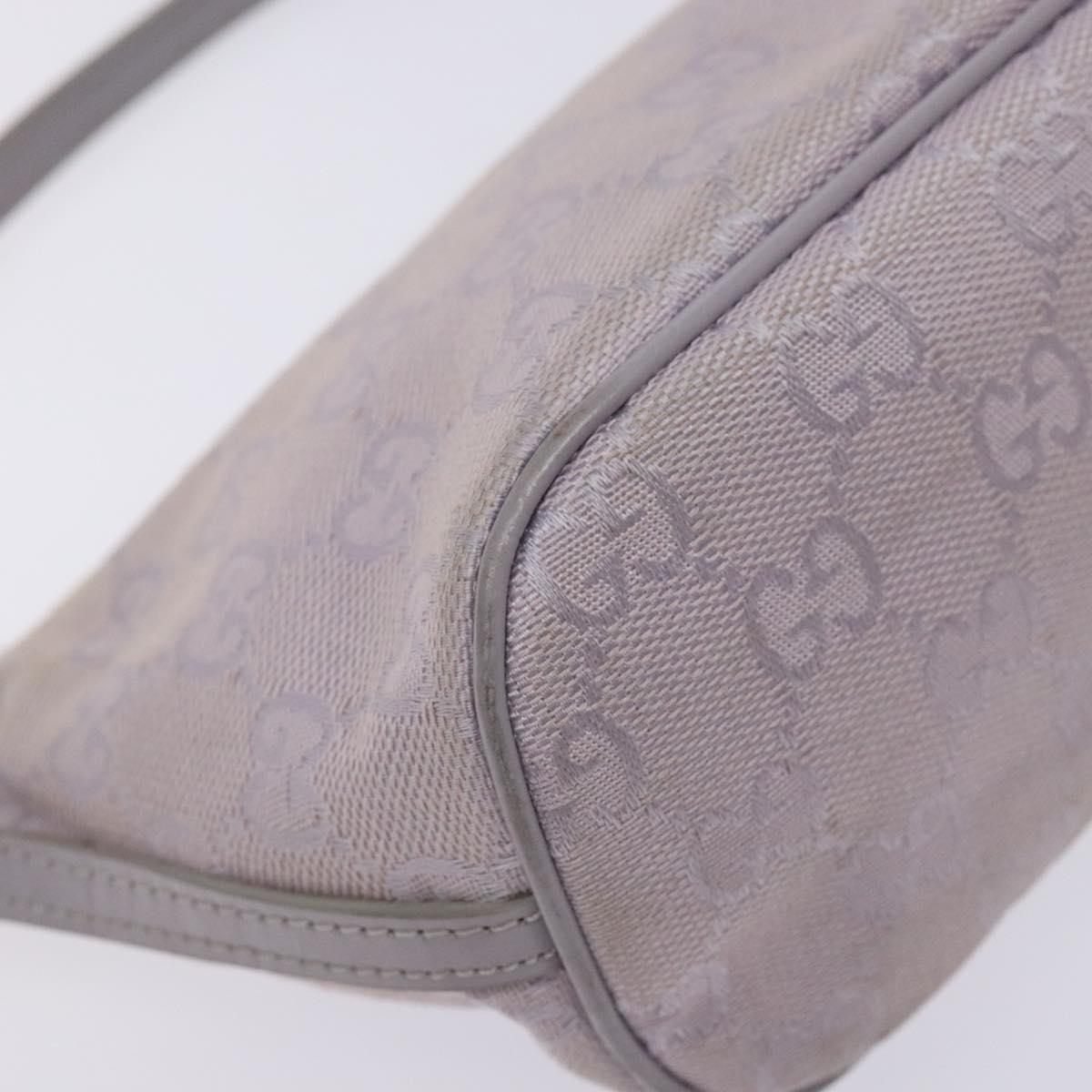 GUCCI GG Canvas Accessory Pouch Purple Silver 7198 Auth mr1477