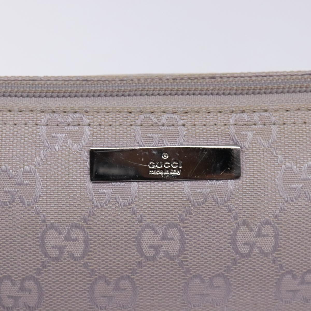 GUCCI GG Canvas Accessory Pouch Purple Silver 7198 Auth mr1477