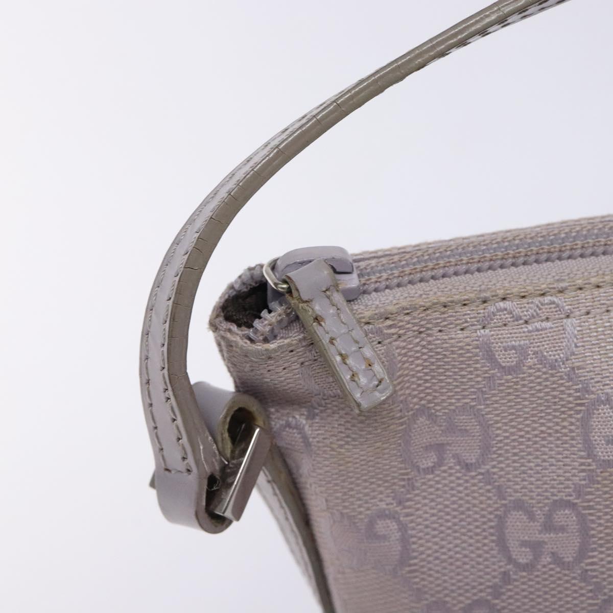 GUCCI GG Canvas Accessory Pouch Purple Silver 7198 Auth mr1477