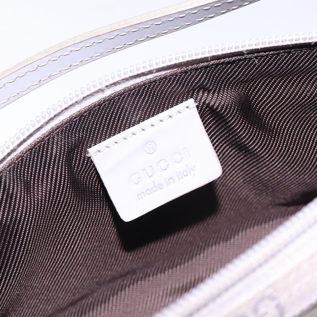 GUCCI GG Canvas Accessory Pouch Purple Silver 7198 Auth mr1477