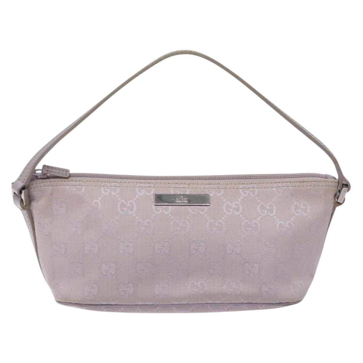 GUCCI GG Canvas Accessory Pouch Purple Silver 7198 Auth mr1477