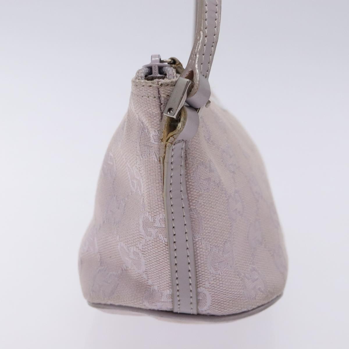 GUCCI GG Canvas Accessory Pouch Purple Silver 7198 Auth mr1477