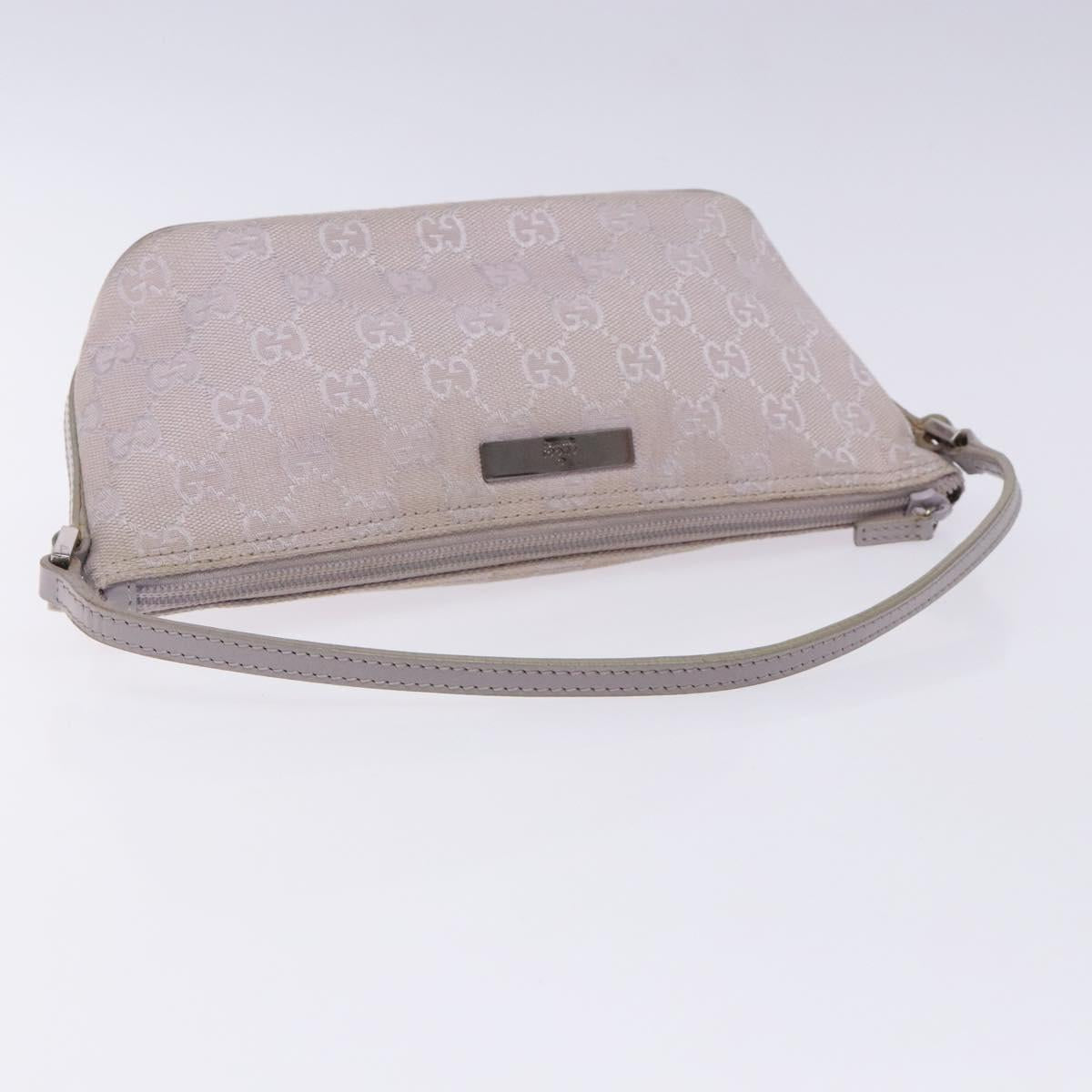 GUCCI GG Canvas Accessory Pouch Purple Silver 7198 Auth mr1477