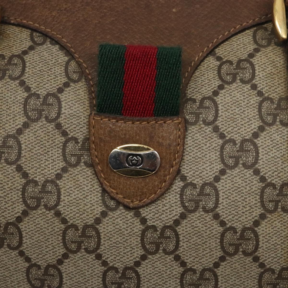 GUCCI GG Supreme Web Sherry Line Bag PVC Beige Red Green 39 02 007 Auth mr1490
