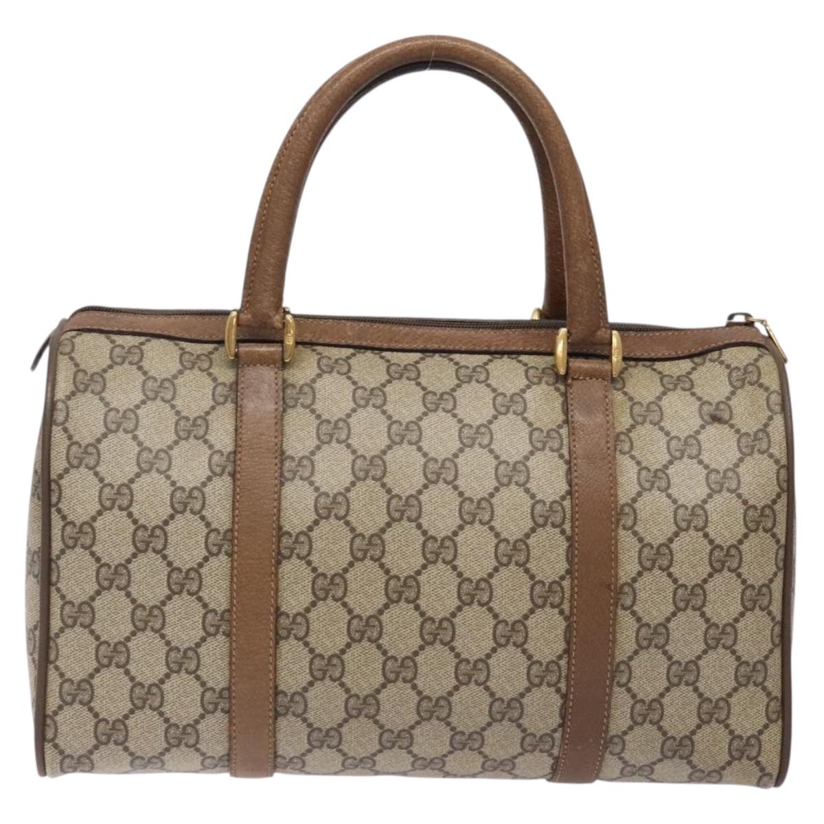 GUCCI GG Supreme Web Sherry Line Bag PVC Beige Red Green 39 02 007 Auth mr1490