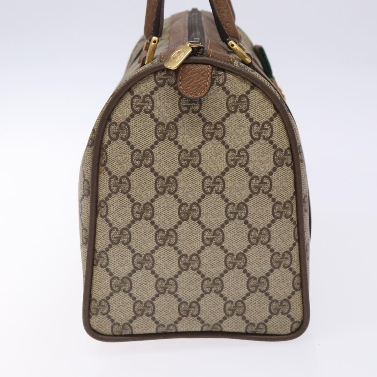 GUCCI GG Supreme Web Sherry Line Bag PVC Beige Red Green 39 02 007 Auth mr1490