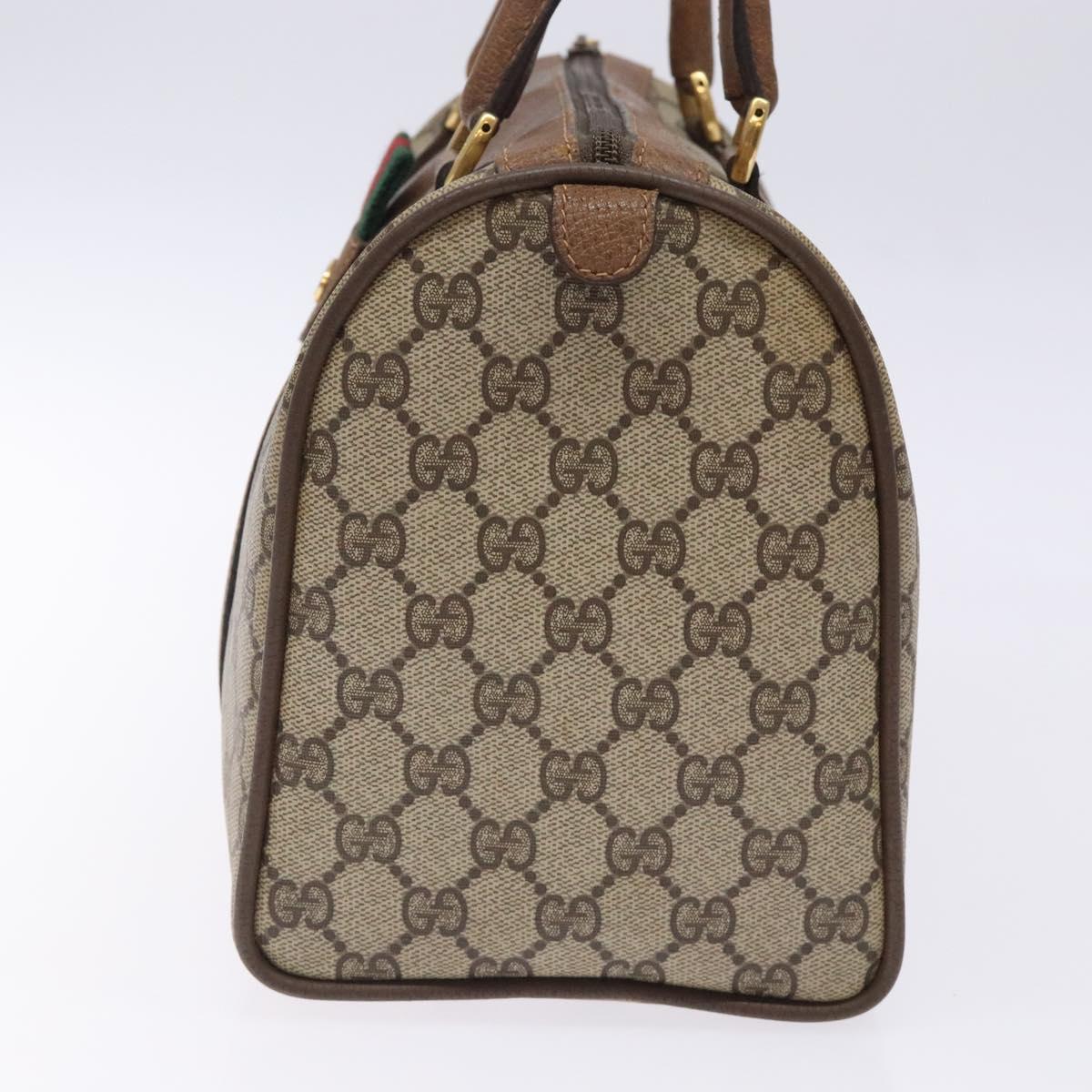 GUCCI GG Supreme Web Sherry Line Bag PVC Beige Red Green 39 02 007 Auth mr1490