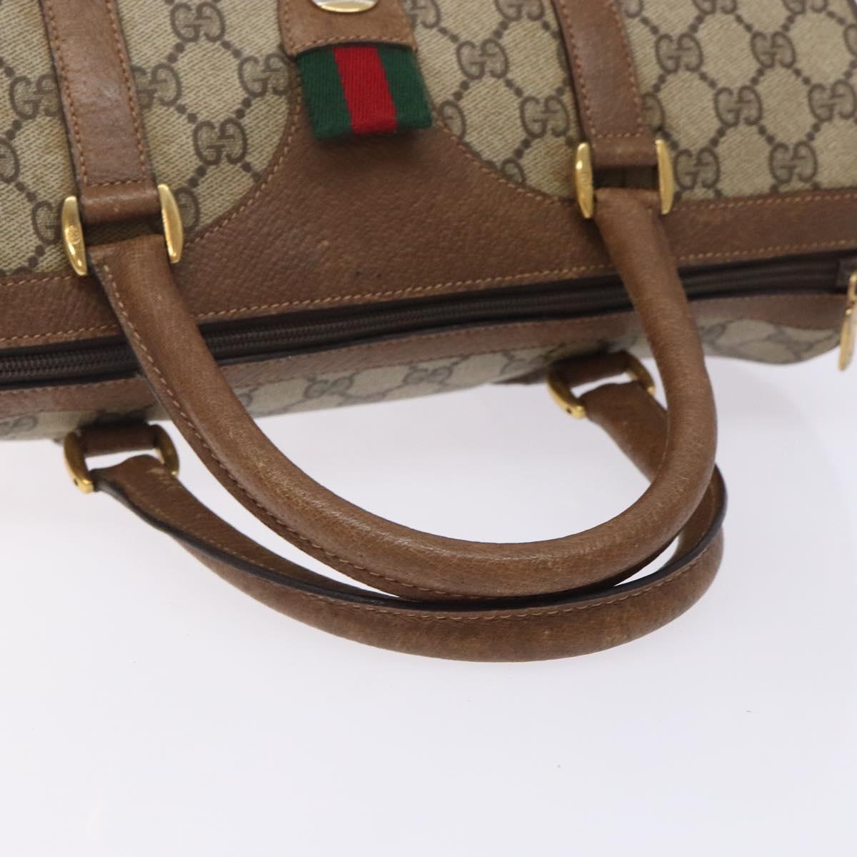 GUCCI GG Supreme Web Sherry Line Bag PVC Beige Red Green 39 02 007 Auth mr1490