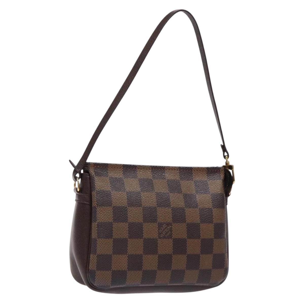 LOUIS VUITTON Damier Ebene Trousse Makeup Pouch N51982 LV Auth mr1493