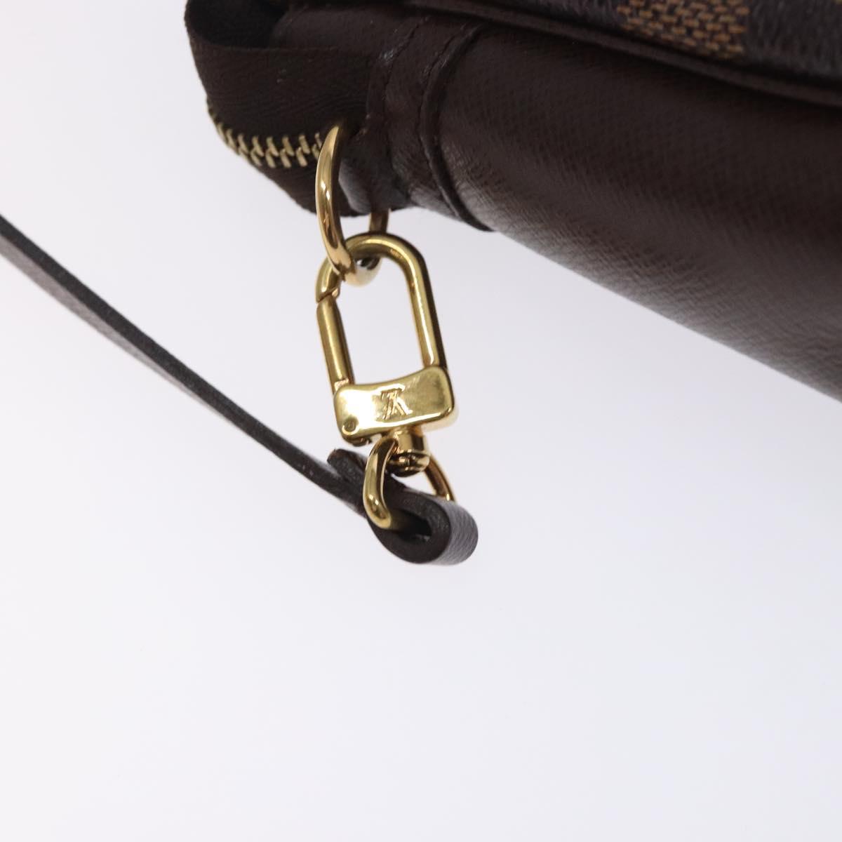 LOUIS VUITTON Damier Ebene Trousse Makeup Pouch N51982 LV Auth mr1493