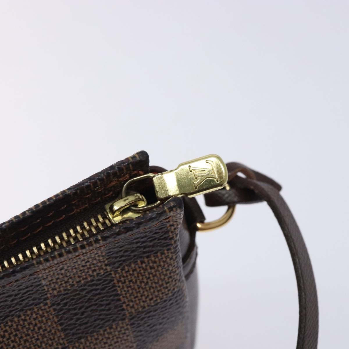 LOUIS VUITTON Damier Ebene Trousse Makeup Pouch N51982 LV Auth mr1493