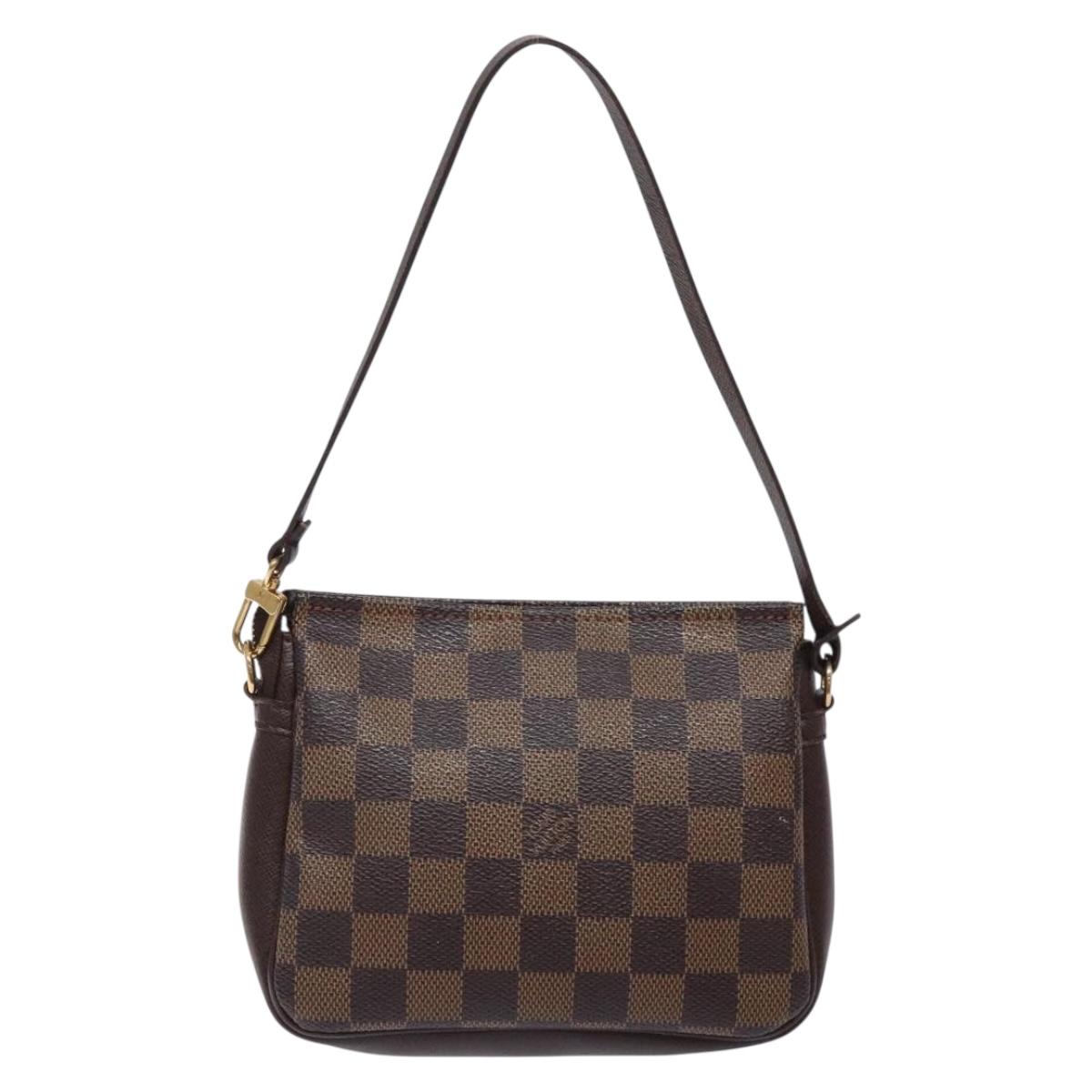LOUIS VUITTON Damier Ebene Trousse Makeup Pouch N51982 LV Auth mr1493