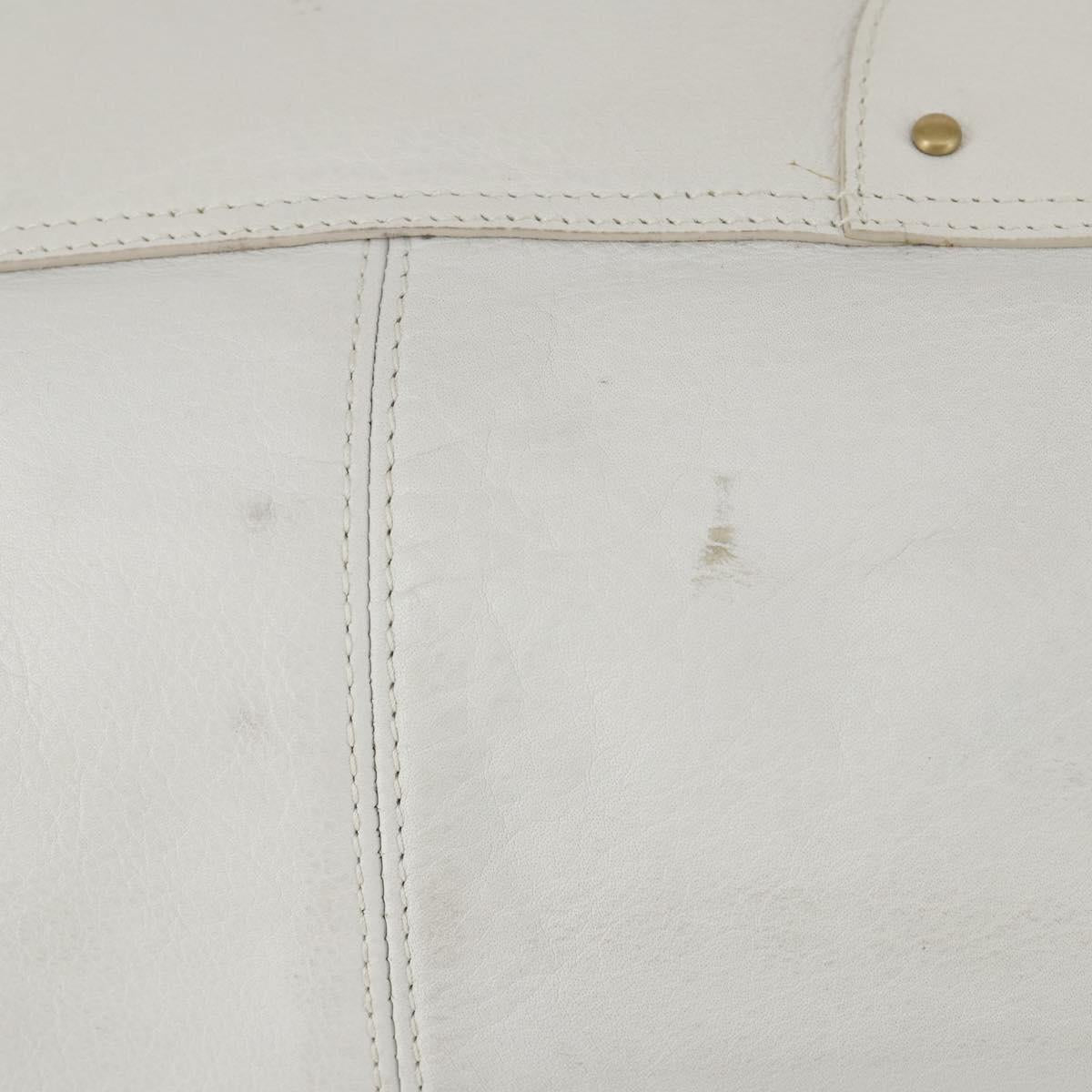 BALLY Shoulder Bag Leather White Auth mr1501