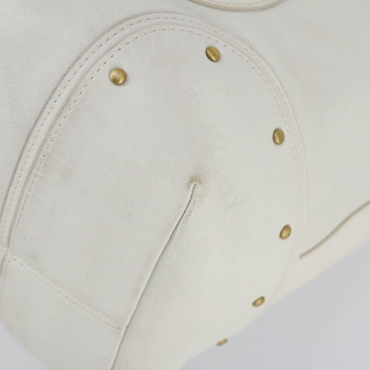 BALLY Shoulder Bag Leather White Auth mr1501