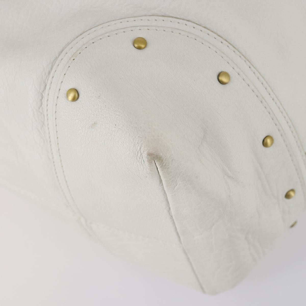 BALLY Shoulder Bag Leather White Auth mr1501