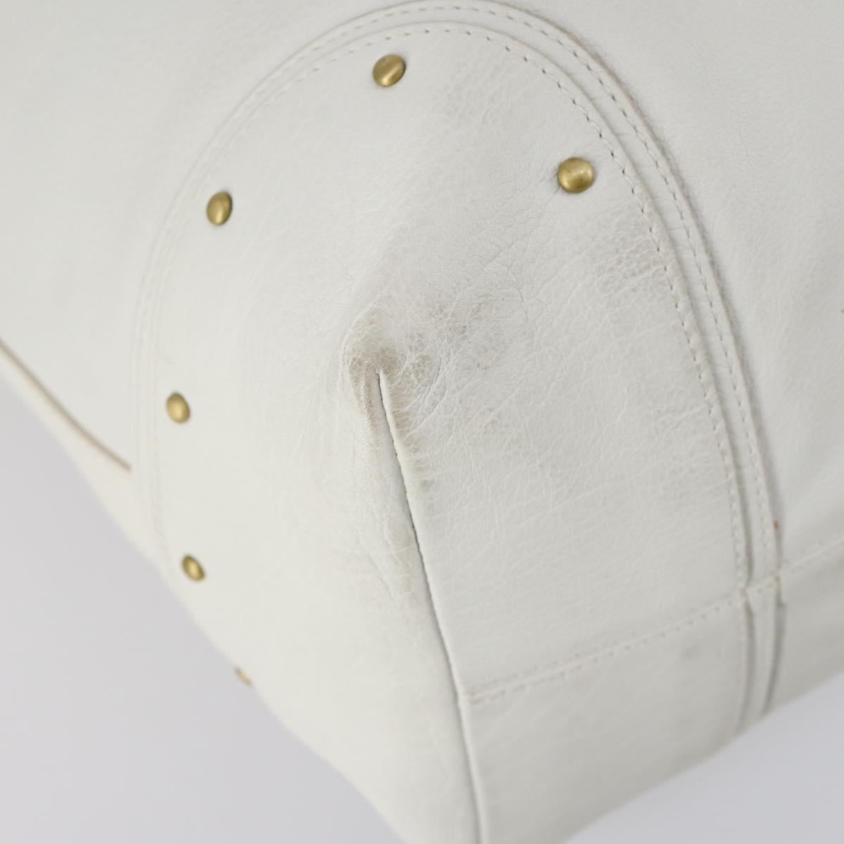 BALLY Shoulder Bag Leather White Auth mr1501
