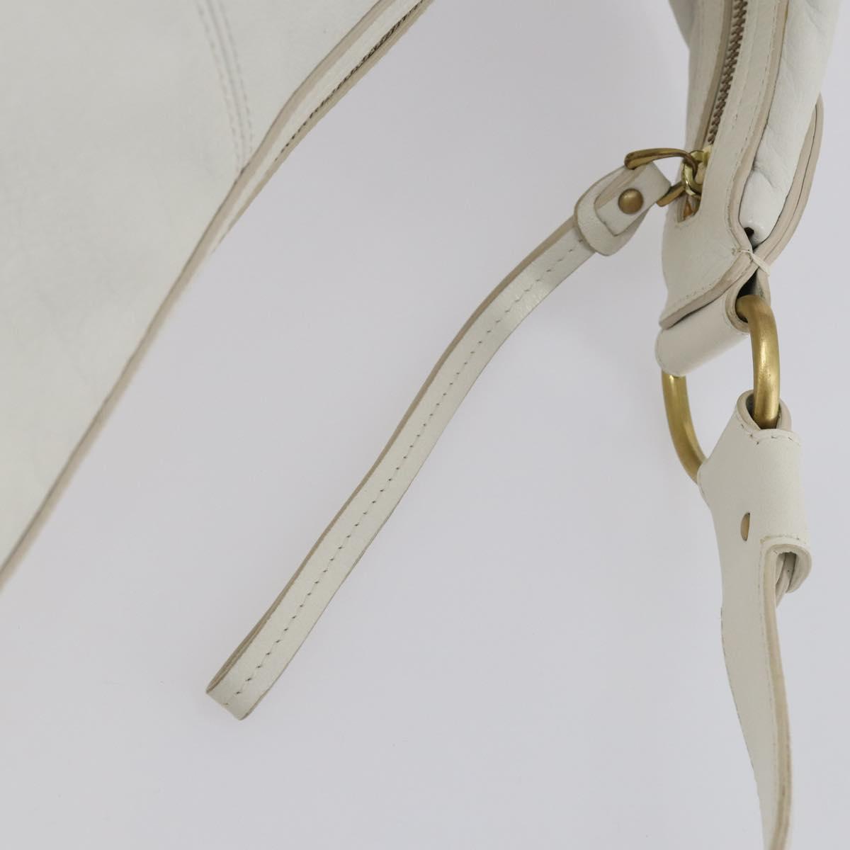 BALLY Shoulder Bag Leather White Auth mr1501