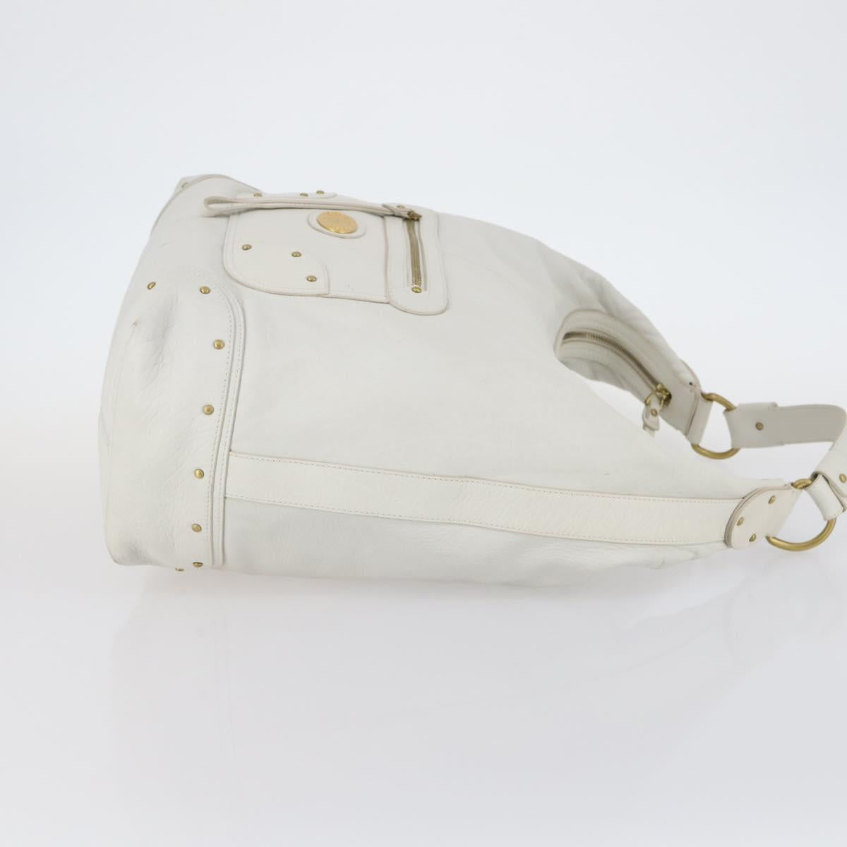 BALLY Shoulder Bag Leather White Auth mr1501
