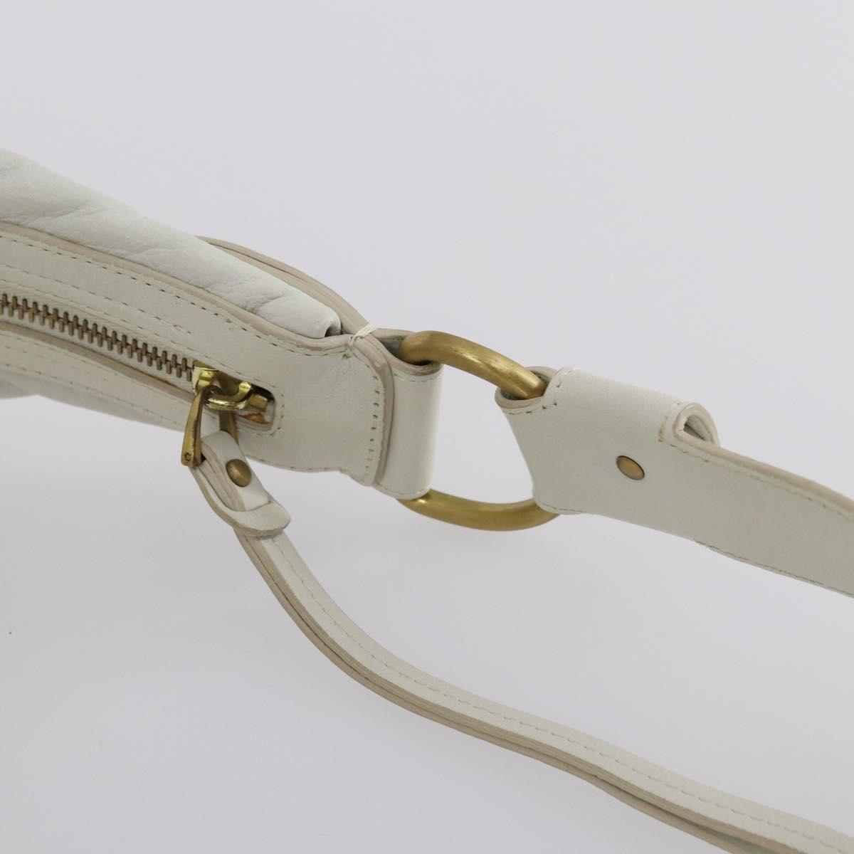 BALLY Shoulder Bag Leather White Auth mr1501