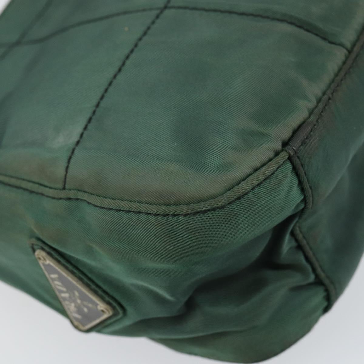 PRADA Quilted Chain Shoulder Bag Nylon plastic Green Auth mr1504
