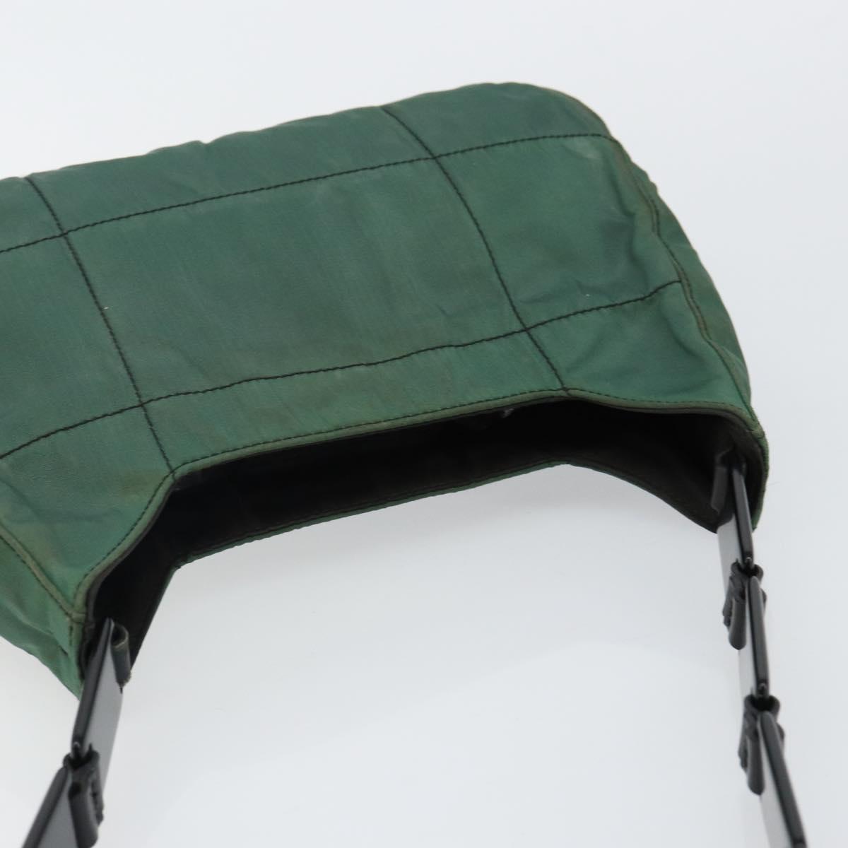 PRADA Quilted Chain Shoulder Bag Nylon plastic Green Auth mr1504