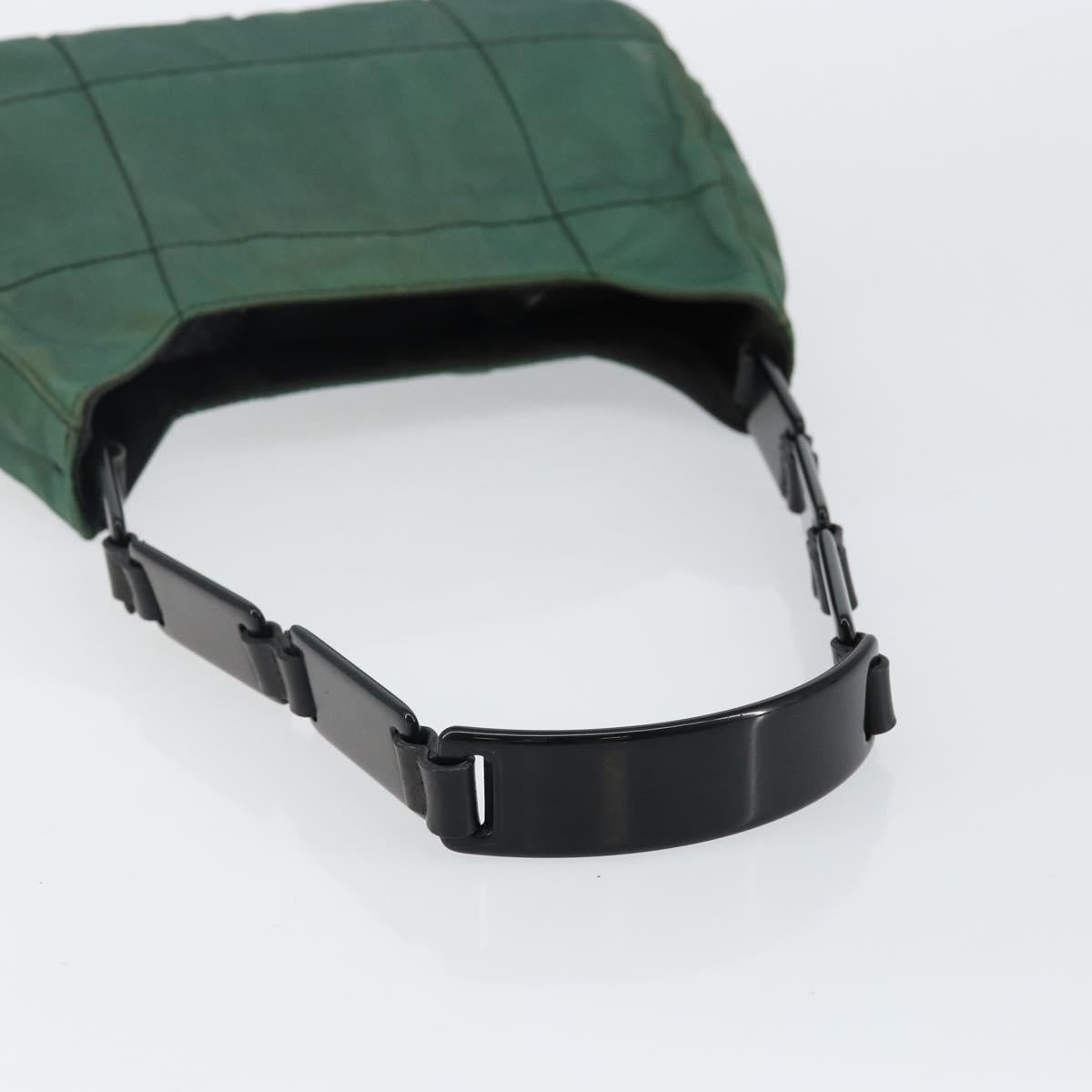 PRADA Quilted Chain Shoulder Bag Nylon plastic Green Auth mr1504