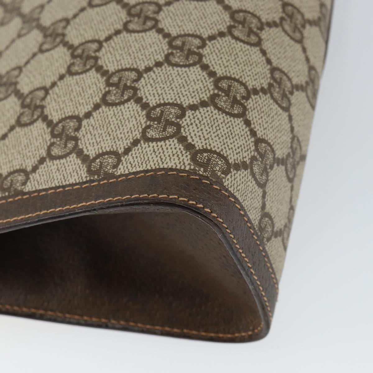 GUCCI GG Supreme Web Sherry Line Clutch Bag Beige Gold 156 01 033 Auth mr1505