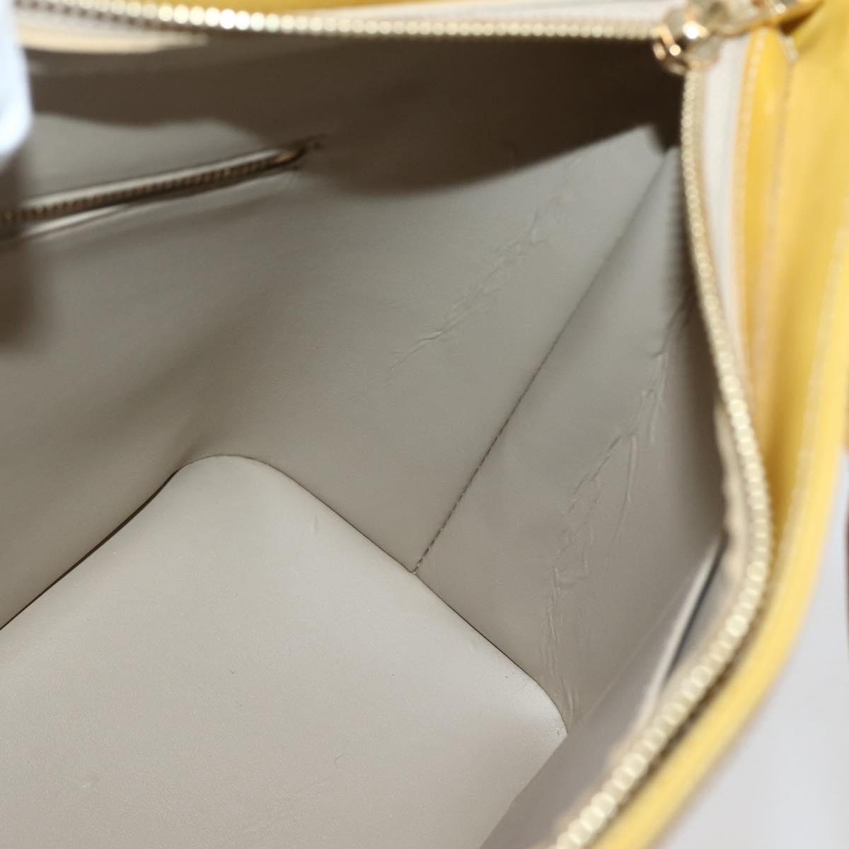 LOUIS VUITTON Monogram Vernis Houston Hand Bag Beige M91004 LV Auth mr1506