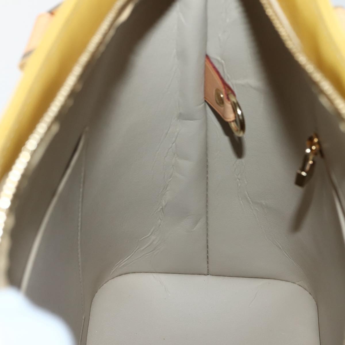 LOUIS VUITTON Monogram Vernis Houston Hand Bag Beige M91004 LV Auth mr1506