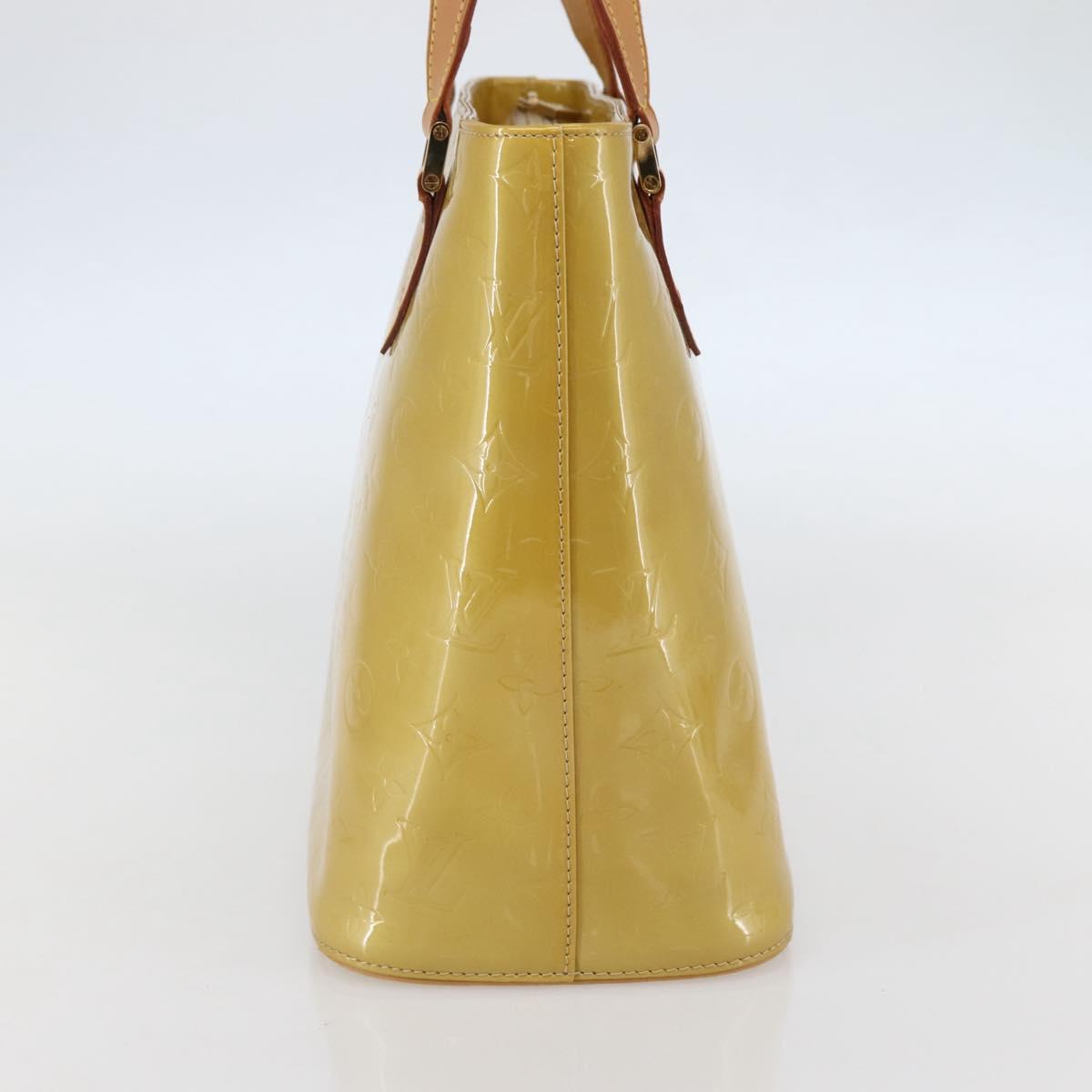 LOUIS VUITTON Monogram Vernis Houston Hand Bag Beige M91004 LV Auth mr1506