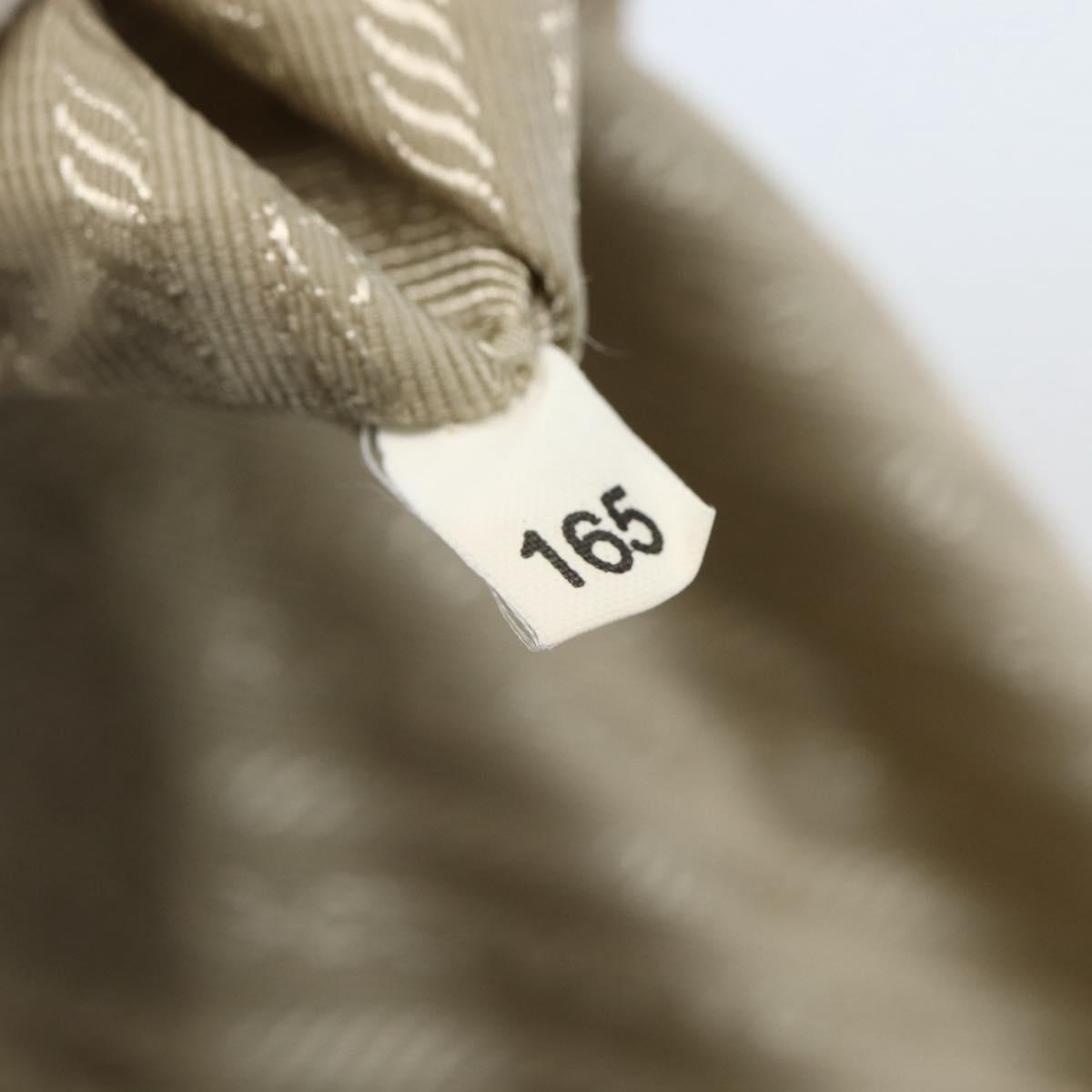 PRADA Tote Bag Nylon Beige Silver Auth mr1510