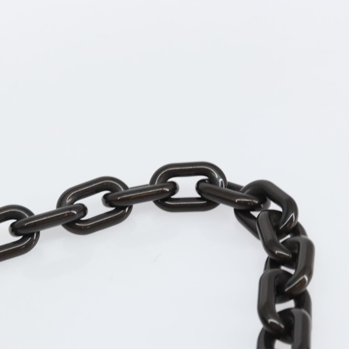 PRADA Quilted Gathered Shoulder Bag Leather plastic Brown Auth mr1517