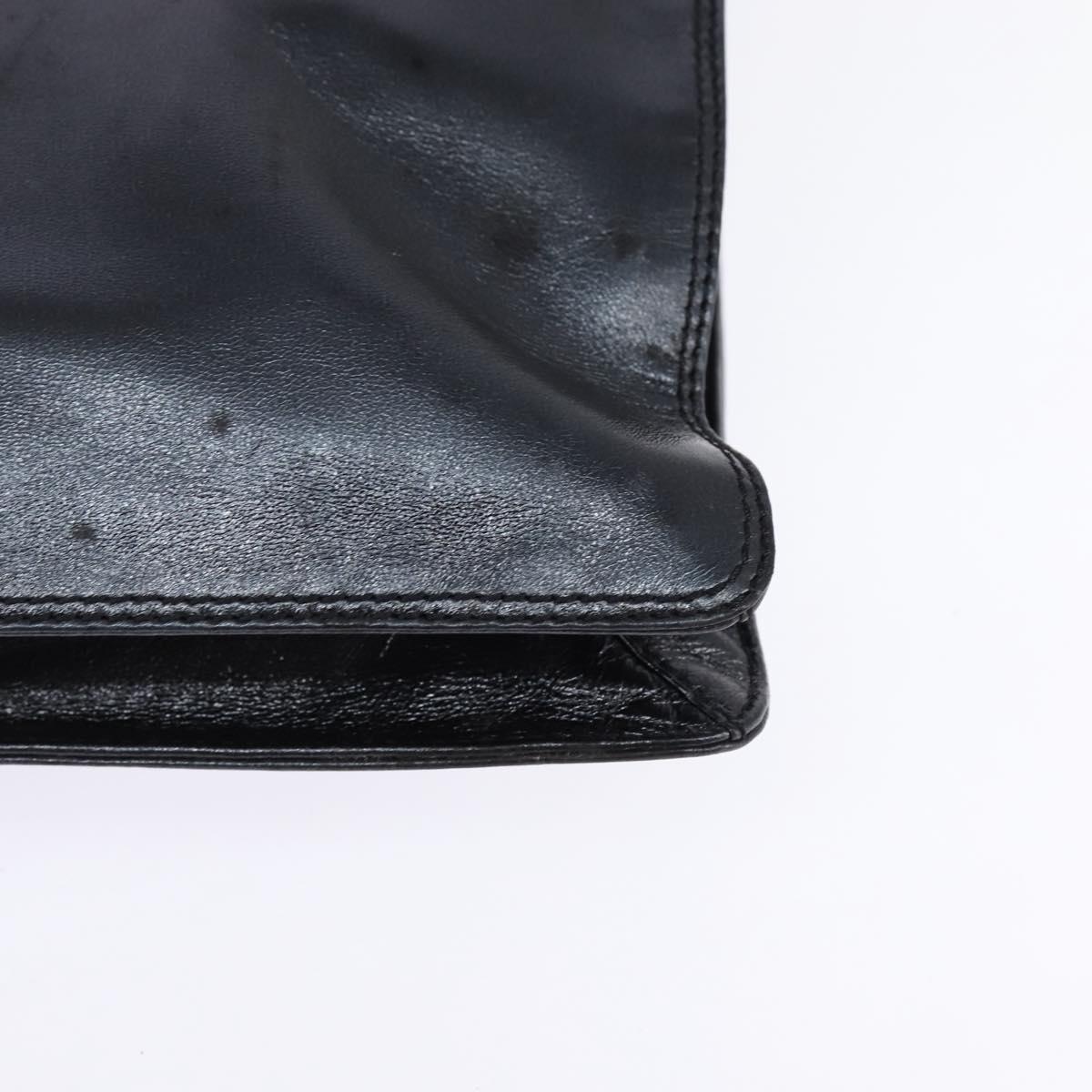 CHANEL Shoulder Bag Leather Black Gold CC Auth mr1518