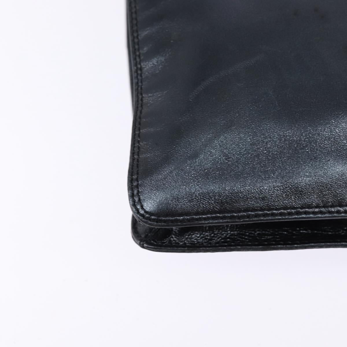 CHANEL Shoulder Bag Leather Black Gold CC Auth mr1518