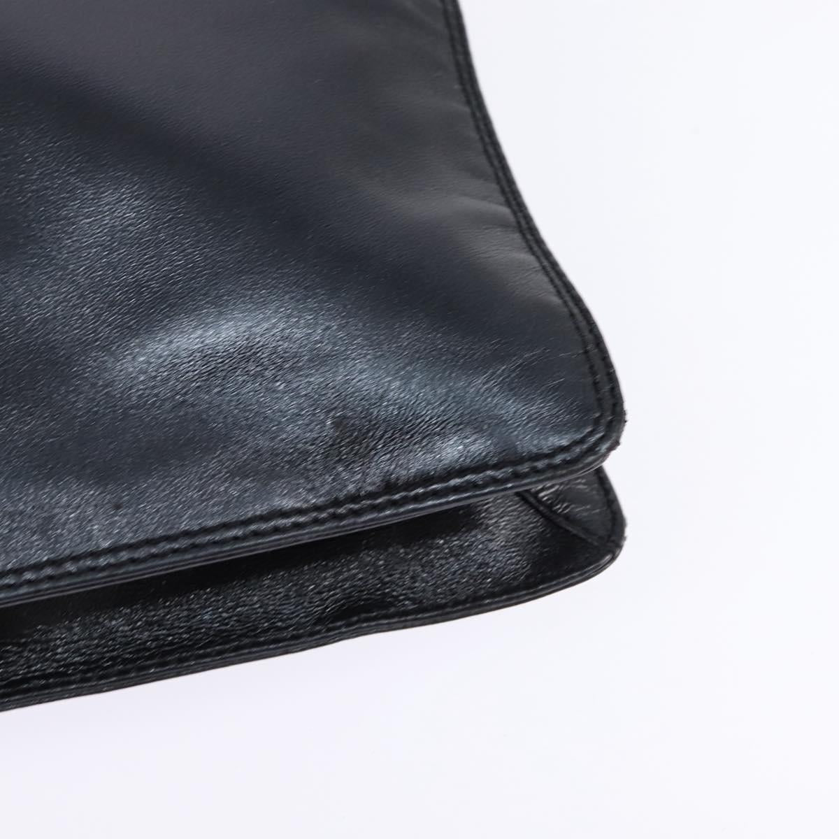 CHANEL Shoulder Bag Leather Black Gold CC Auth mr1518