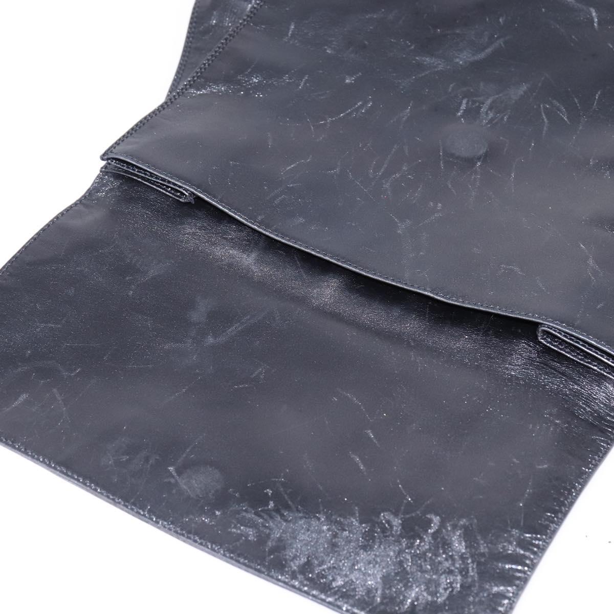 CHANEL Shoulder Bag Leather Black Gold CC Auth mr1518