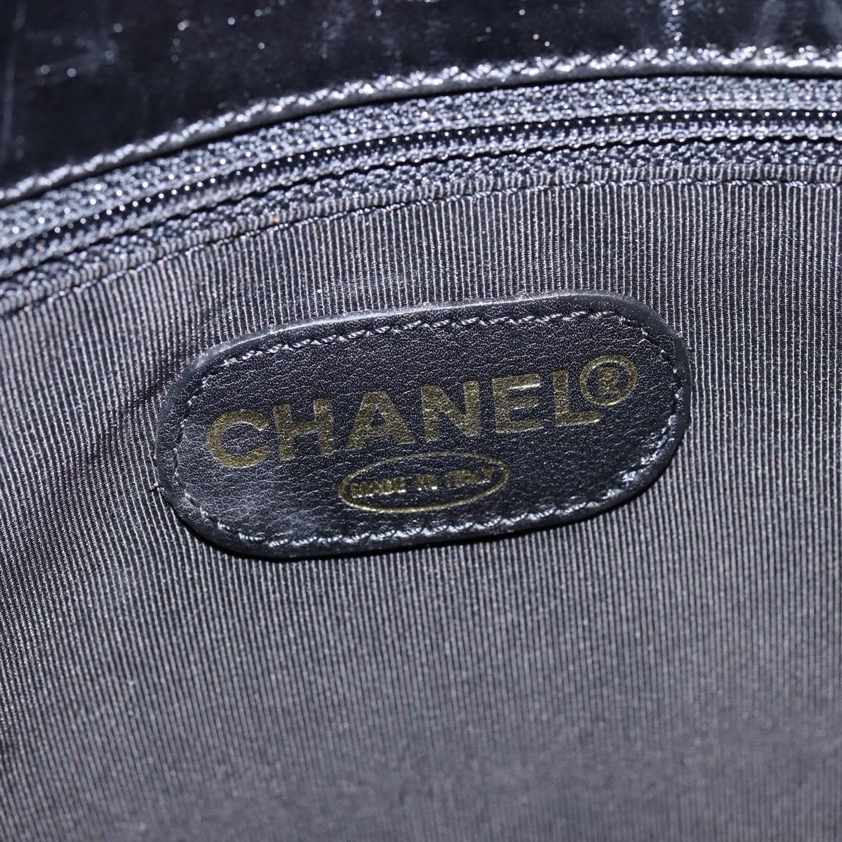 CHANEL Shoulder Bag Leather Black Gold CC Auth mr1518