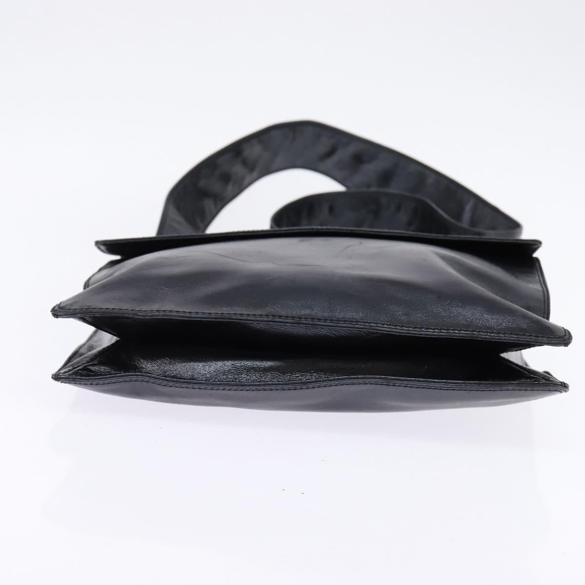 CHANEL Shoulder Bag Leather Black Gold CC Auth mr1518