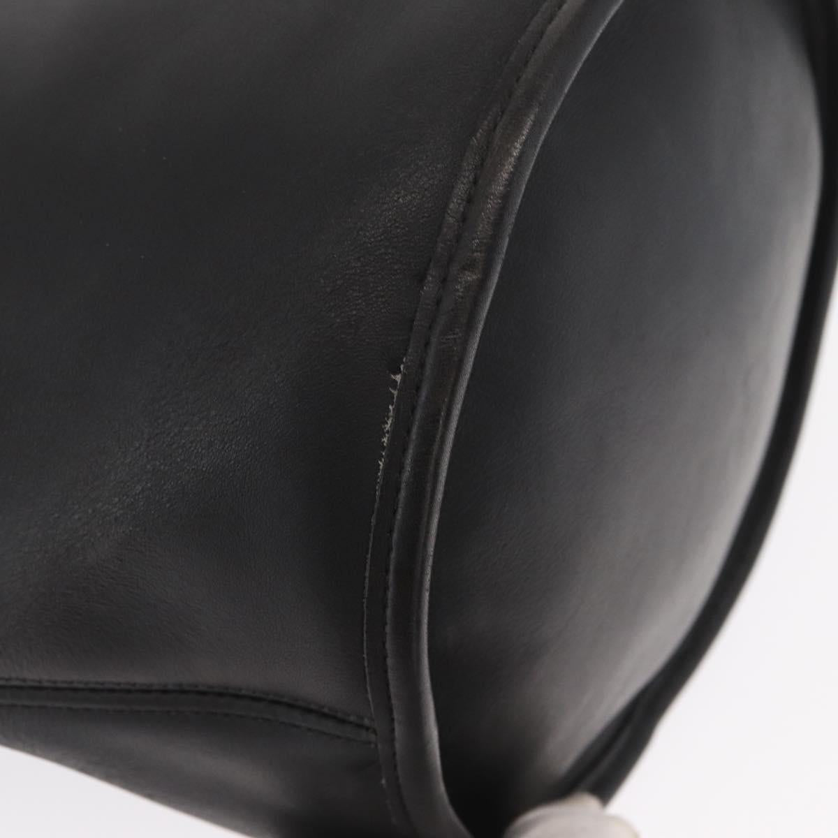 Coach Duffel Shoulder Bag Leather Black Gold Auth mr1519