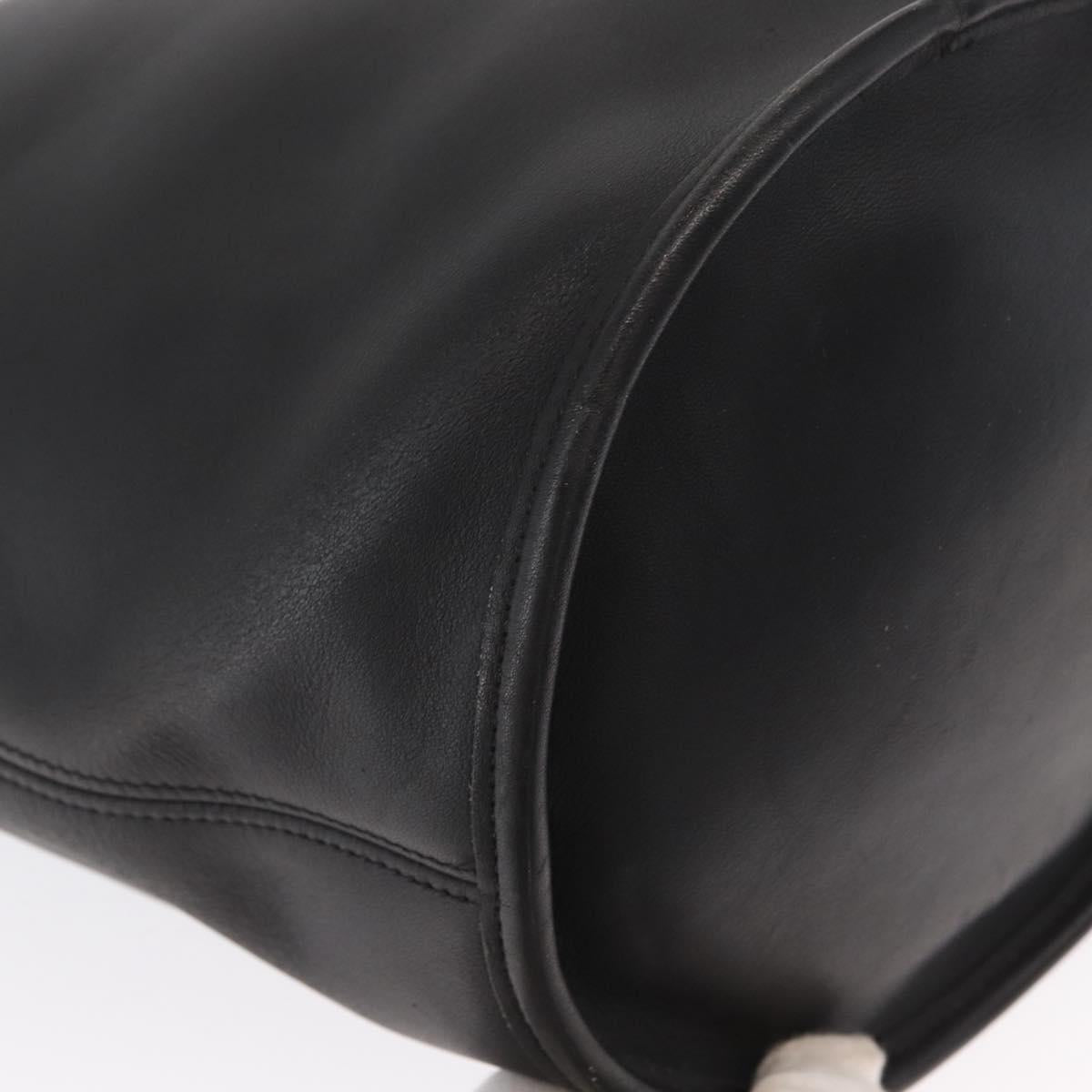 Coach Duffel Shoulder Bag Leather Black Gold Auth mr1519