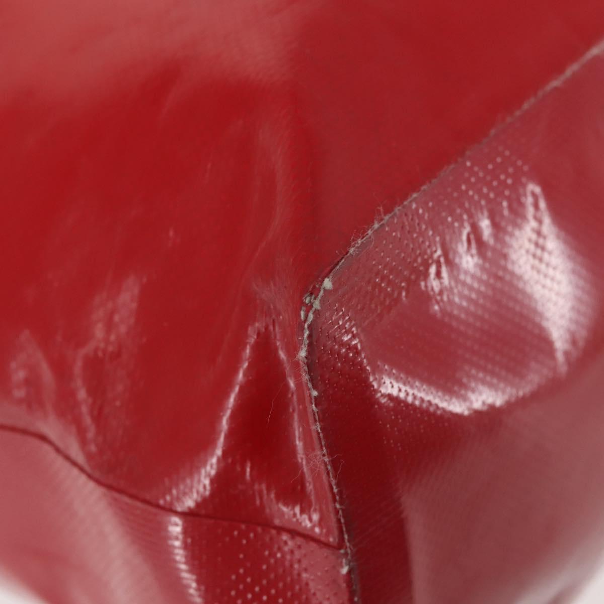 CHANEL Etanche Waterproof Tote Bag Vinyl Red CC Auth mr1520