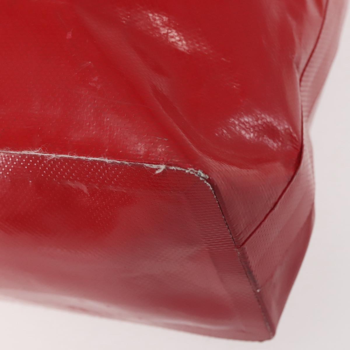 CHANEL Etanche Waterproof Tote Bag Vinyl Red CC Auth mr1520